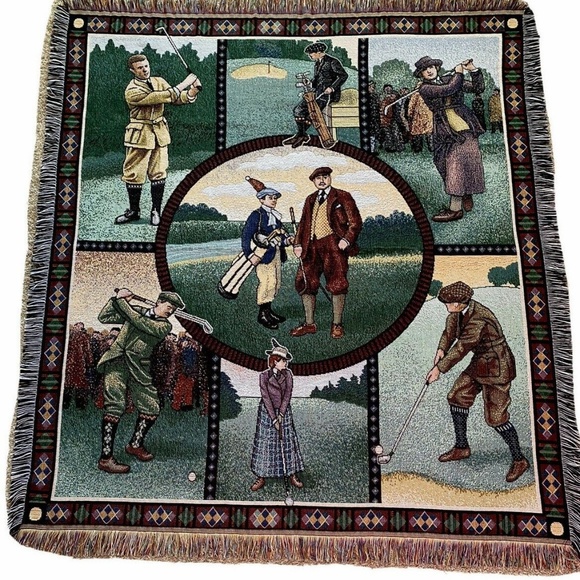 American Weavers Golfer Blanket Couch Bed Throw - Picture 1 of 12